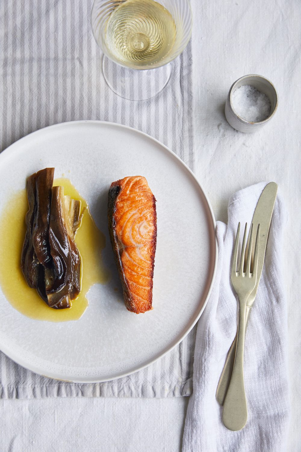 Salmon, Saffron Vinaigrette &amp; Aubergine &ndash; The Sea, The Sea Online