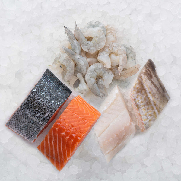 Kids White Fish, Salmon, and Prawns Box